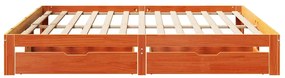 Estrutura de cama c/ gavetas 180x200 cm pinho castanho cera