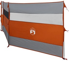 Corta-vento de campismo 508x130 cm impermeável cinza/laranja