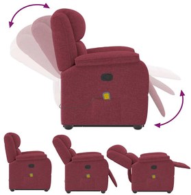 Poltrona de massagens reclin. elevatória tecido vermelho tinto