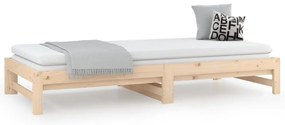 Estrutura sofá-cama de puxar 2x(90x190) cm pinho maciço
