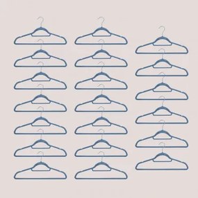 Pack De 20 Cabides Em Veludo Palou Azul Cinzento - Sklum