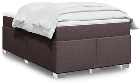Cama boxspring com colchão 120x190 cm tecido castanho-escuro