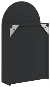 Armário espelhado arqueado p/ casa de banho c/ luz LED preto