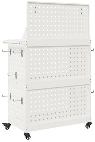 Carro de Ferramentas Branco 65 x 35 x 111 cm Metal