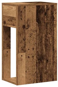 Suporte torre de computador com gaveta 30x44x74cm madeira velha