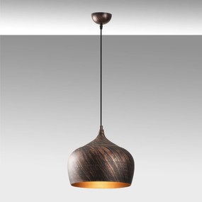 Candeeiro Suspenso Saglam – Cobre e Dourado – Diâmetro 28 cm, Altura 1