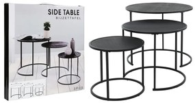 3 pcs conjunto de mesas de apoio preto