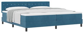 Cama Box com Colchão vidaXL Azul Escuro 200x200 cm Veludo