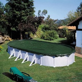 Summer Fun Cobertura de piscina oval para inverno 725 cm PVC verde