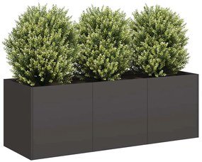 vidaXL Vaso Preto 120x40x40 cm Aço Laminado a Frio