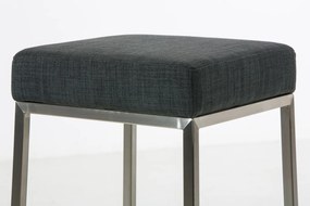 Banco de bar Montreal em tecido com estrutura prateada 37 x 83 x 37 cm Cinzento escuro