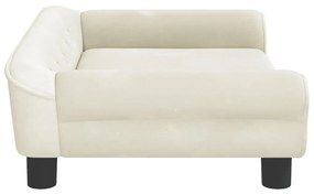 Cama para cães 70x48x22 cm veludo cor creme