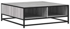 Mesa de centro 80x80x30 cm deriv. madeira/metal cinzento sonoma