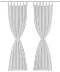 Cortinas de cetim com presilhas, 2 pcs 140 x 175 cm branco