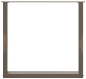 Pés para mesa de jantar em formato de U, 3 peças, aço natural, 80x(72-