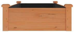 Canteiro elevado c/ forro 120x60x25 cm abeto maciço castanho