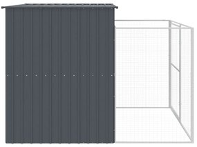 Casota p/ cães c/ parque 214x253x181 cm aço galvaniz. antracite