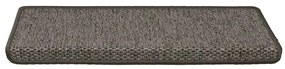 Tapetes escada adesivos aspeto sisal 15pcs 65x21x4 cinza e bege