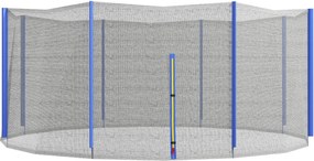 Rede de substituição para trampolins Ø 366 cm (NÂO INCLUIDO), 8 postes verticais, rede de segurança para trampolins, com abertura com fecho de correr