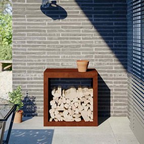vidaXL Rack Lenha 60x40x60 cm aço resistente às intempéries