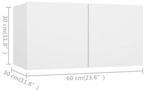 Móvel de TV de Parede Valqui de 2 Módulos - Branco - Design Moderno