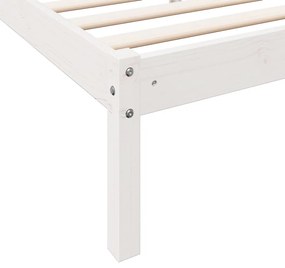 Cama extra longa sem colchão 80x220 cm pinho maciço branco