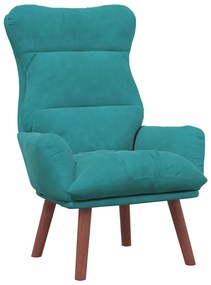 Poltrona Relaxante de Veludo Turquesa