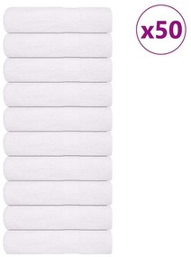 vidaXL Toalhas de mãos 50 pcs 50x100 cm 360 gsm 100% algodão branco