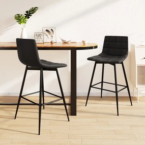 vidaXL Bancos de bar 2 pcs couro artificial cinzento