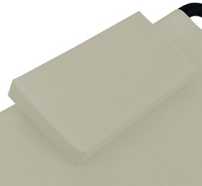 Espreguiçadeira de jardim 200x90 cm aço creme