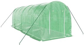 Estufa com estrutura de aço 12 m² 6x2x2 m verde
