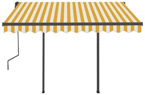 Toldo automático LED e sensor de vento 3x2,5 m amarelo/branco