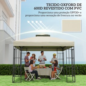 Toldo de Substituição para Pérgola 3x3 m (NÃO INCLUIDA) Toldo de Substituição com Teto Duplo Proteção UV 30+ Toldo para Pérgola Creme