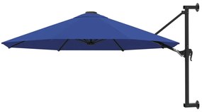 Guarda-sol de montar na parede com mastro metálico 300 cm azul
