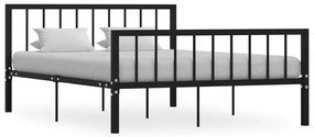 284571 vidaXL Estrutura de cama em metal 140x200 cm preto