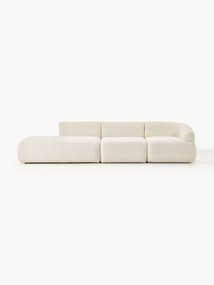 Módulo chaise longue em teddy Sofia (4 lugares)