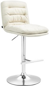 Banco de bar Damar em tecido com estrutura cromada 94-116 x 42 x 56 cm Creme