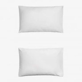 Conjunto De 2 Fronhas De Cetim Sampras 300 Fios Branco & 50 X 75 Cm - Sklum