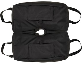 Conjunto de 2 Bolsas de Areia para Peso de Chapéu de Sol 50 kg Base para Chapéu de Sol com Pá e Alças 50x25x18 cm Preto