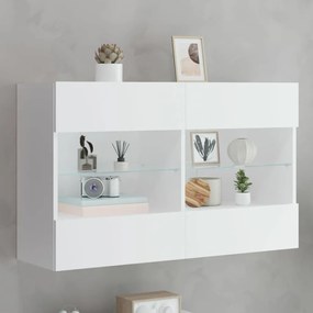 vidaXL Móvel de parede para TV com luzes LED 98,5x30x60,5 cm branco