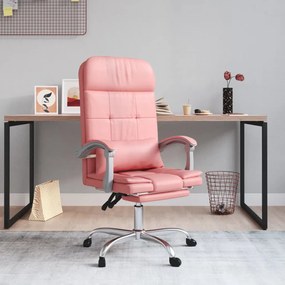 349711 vidaXL Cadeira escritório massagens reclinável couro artificial rosa