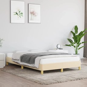 vidaXL Estrutura de cama sem colchão 120x200 cm tecido cor creme