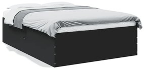 Estrutura de cama 120x200 cm derivados de madeira preto