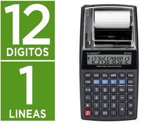 Calculadora Q-Connect com Impressão Papel Kf11213 12 Digitos Preta