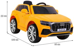 Carro elétrico para Crianças 12V Audi Q8 LIFT Rodas de EVA, Assento de couro Amarelo