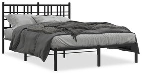 376325 vidaXL Estrutura de cama com cabeceira 140x200 cm metal preto