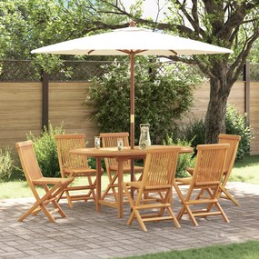 vidaXL Conjunto de Jantar de 7 Peças Jardim Madeira Maciça Teca