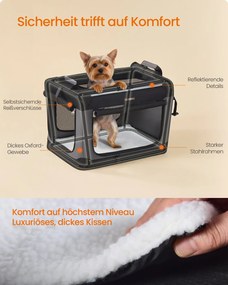 Transportadora dobrável para cães pequenos 50 x 35 x 35 cm Preto