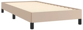 Estrutura de cama 90x200 cm couro artificial cappuccino