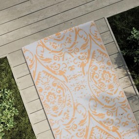 Tapete de exterior 80x250 cm ARAKIL PP laranja e branco